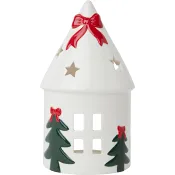 Lykta hus vit H20cm ICA