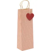 Flaskpåse Röd Rand 12x36 cm