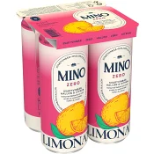 Läsk Zero Hallon Svartvinbär 4-pack 33cl Mino