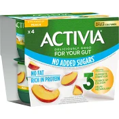 Yoghurt Persika Ej tillsatt socker 0% 4-p 500g Activia