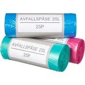 Avfallspåse 25L 25p färgad