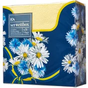 Servettbox 33cm blå/gul 75-p ICA