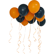Ballonger orange/svart 10-p Festive