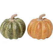 Pumpa 7cm orange/grön 2p Festive