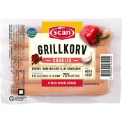 Grillkorv Chorizo 75% Kötthalt 400g Scan