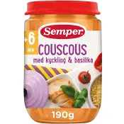 Couscous med kyckling & basilika Från 6m 190g Semper