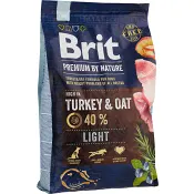Hund Light kalkon 3000 Gram Brit Premium