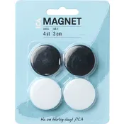 Magneter Svart/vit 4-p ICA