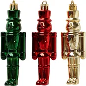 Hänge Nötknäppare 10cm röd/guld/grön Festive