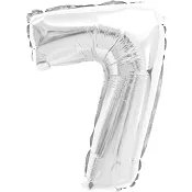 Folieballong Nr 7 Silver 35cm Happy Party