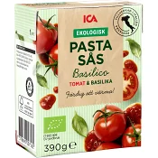 Pastasås Basilika Ekologisk 390g ICA I love eco