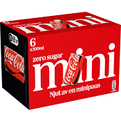 Läsk Cola Zero 6-pack 20cl Coca-Cola