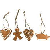 Hänge pepparkaka 6,8cm 1-p (4 olika) Festive