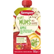 Barnmat Fruktmums äpple med havre 6m 110g Semper