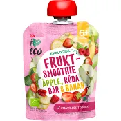 Fruktmellis Äpple jordgubb banan & hallon Från 6mån Ekologisk 90g ICA I love eco