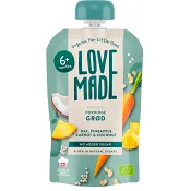 Gröt Havre ananas morot & kokos 6m 100g Lovemade