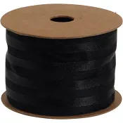 Organzaband randig svart 4 cm