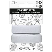 Resårband bred 1m 15mm vit