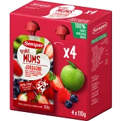 Barnmat Fruktmums jordgubb 6m 4-p 440g Semper