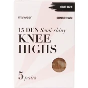 Knästrumpa Sunbrown 15den 5-p Mywear