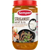 Stroganoff med biff & ris 1år 235g Semper