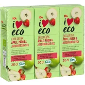 Fruktdryck Äpple päron &amp; jordgubb 20cl 3-p ICA I love eco 