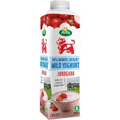 Yoghurt Mild jordgubb Mindre socker 1,5% 1kg Arla Ko