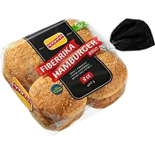 Hamburgerbröd Fiberrika 8-p 480g Korvbrödsbagarn