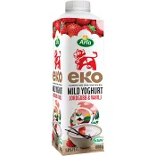 Mild Yoghurt Jordgubb & Vanilj 1,8% Ekologisk 1000g Arla Ko®