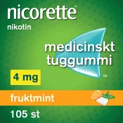 Nicorette Fruktmint Medicinskt tuggummi 4mg 105-p