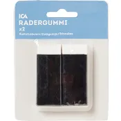 Radergummi Vit/svart 2-p ICA Home