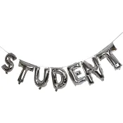 Folieballonger Student Silver 38cm