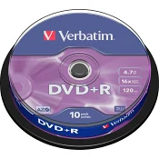 DVD+R 4.7GB 16x 10-p Spindle Verbatim