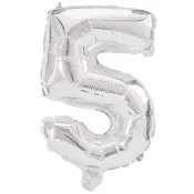 Folieballong Nr 5 Silver