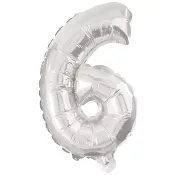 Folieballong Nr 6 Silver