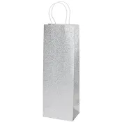 Flaskpåse Glitter silver 12x36 cm