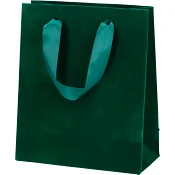 Presentpåse Velvet grön 19x22 cm