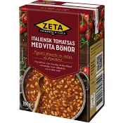 Italiensk Tomatsås med vita bönor 390g Zeta