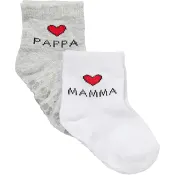 Strumpa 2p mamma & pappa 0-6m ICA I love eco