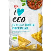 Tortillachips Lättsaltade Ekologisk 125g ICA I love eco