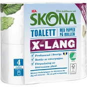 Toalettpapper X-lång 4-p Miljömärkt ICA Skona