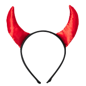 Diadem 20cm, svart med röda horn Festive