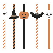 Sugrör Halloween 20cm 10-p Festive