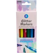 Fiberpennor glitter 6-p Sense