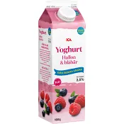 Yoghurt Hallon & blåbär slät 2,5% 1000g ICA
