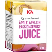 Äppel apelsin & passionsfruktjuice Koncentrat 2dl ICA