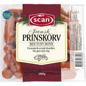 Prinskorv med Tunt Skinn 1kg Scan