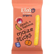 Maize Sticks Persika + Banan 16 Gram Ellas Kitchen