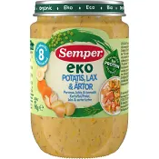 Potatis, Lax & Ärtor 8m EKO 190g Semper