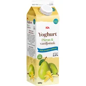 Yoghurt Päron Vanilj 2,5% 1000g ICA